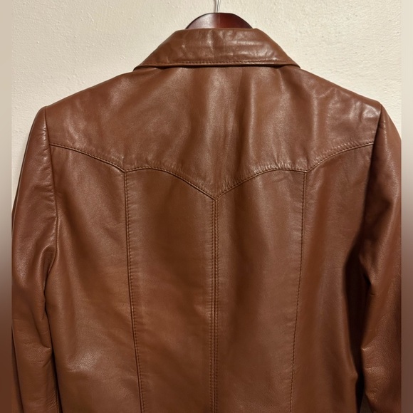 Wilson’s Women’s Vintage 100% Genuine Leather Zip Up Jacket Pockets Brown - Picture 6 of 15